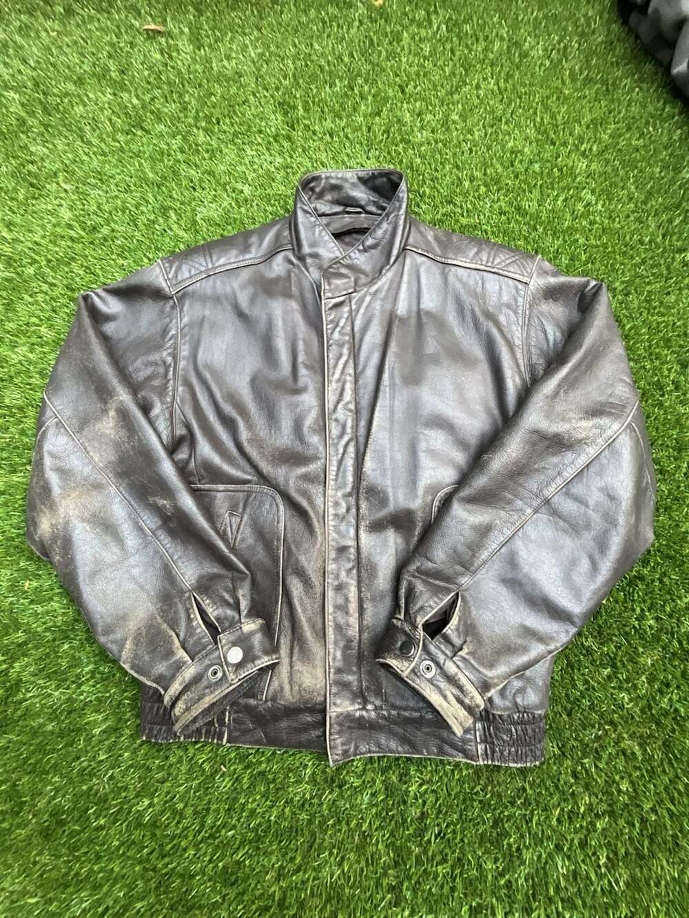 Vintage Reed Sportswear Genuine Leather Bomber Jacket